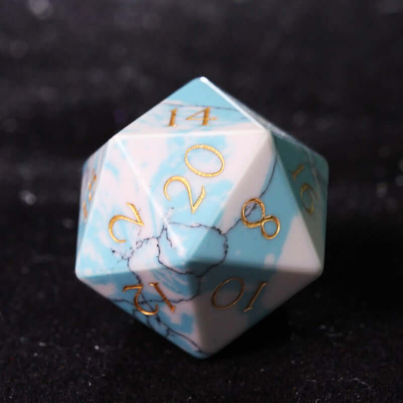 Artificial turquoise dice D20