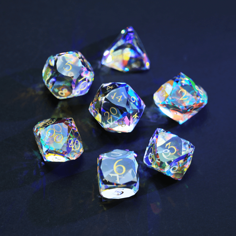 Dice D&D Prismatic Glass Diamond-Cut Dice Set copy