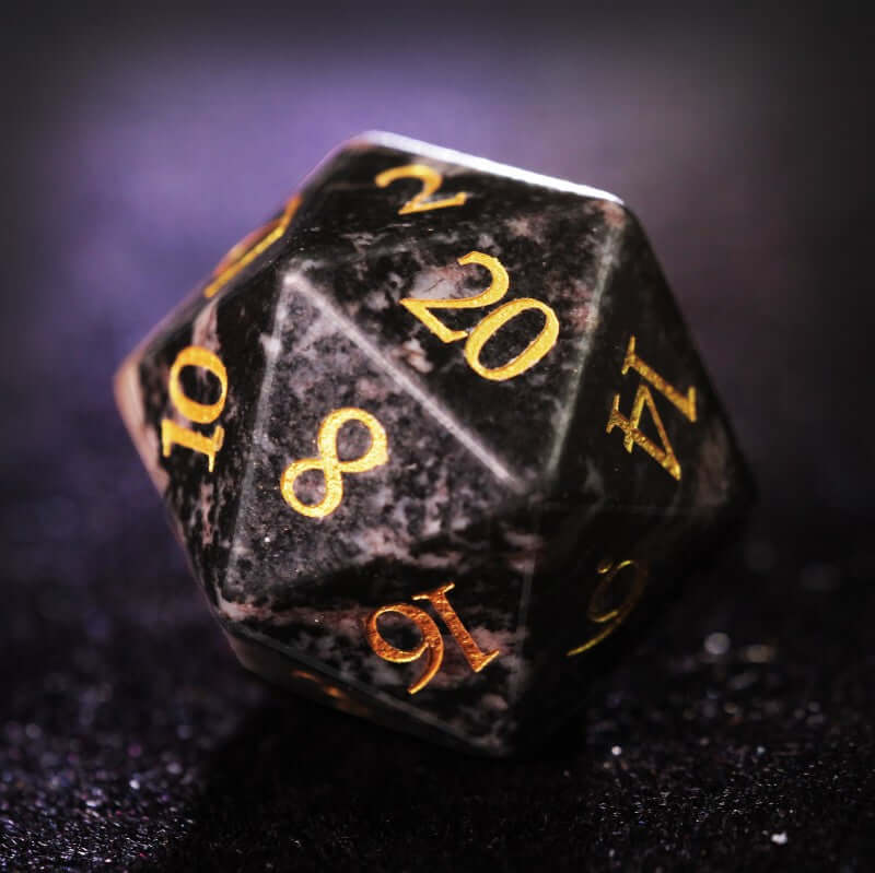Natural Ripple Stone DND Dic D20 copy