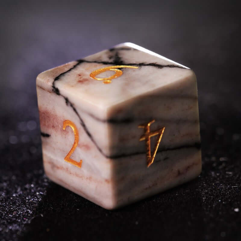 Natural Ripple Stone DND Dice D6