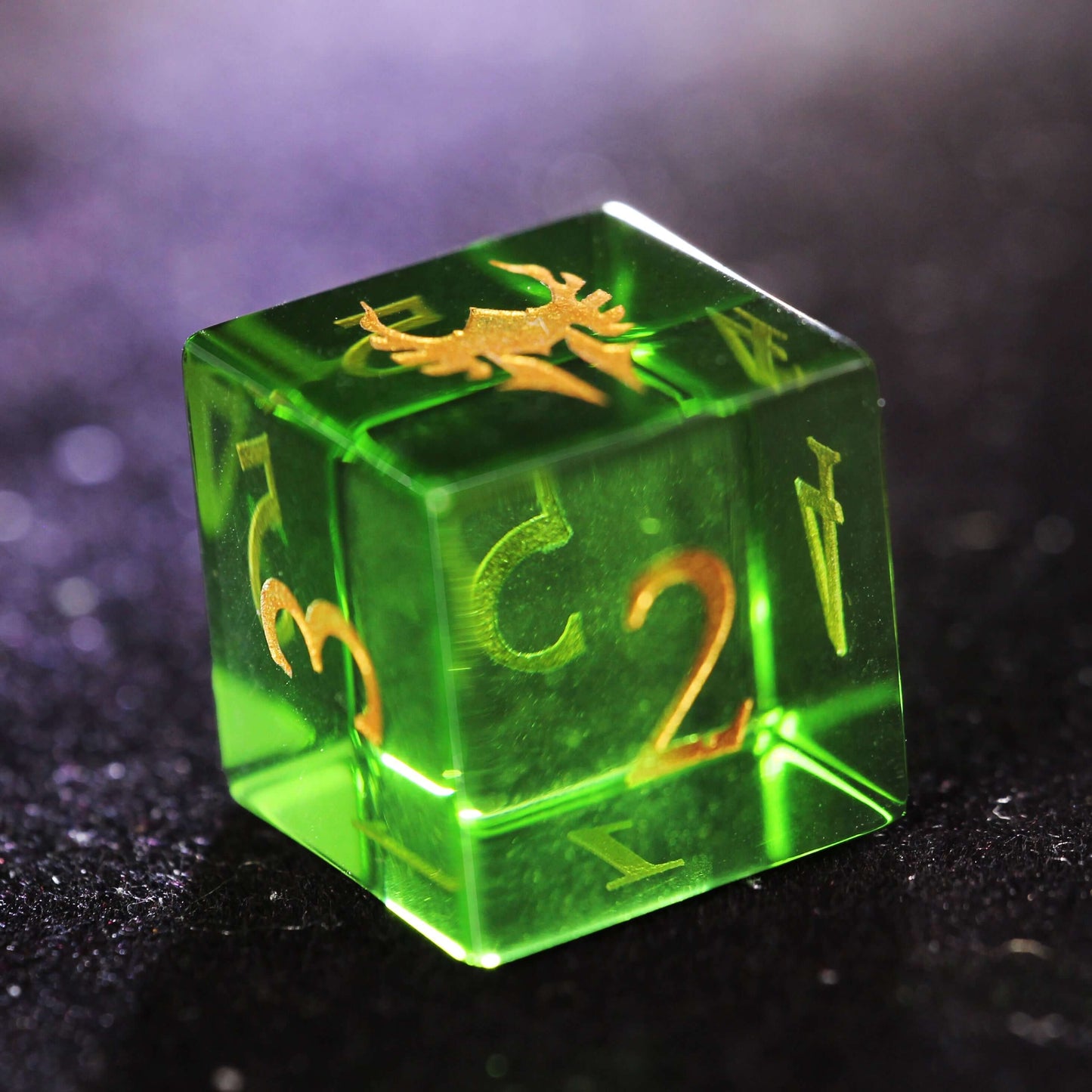 DND green glass D6 dice copy