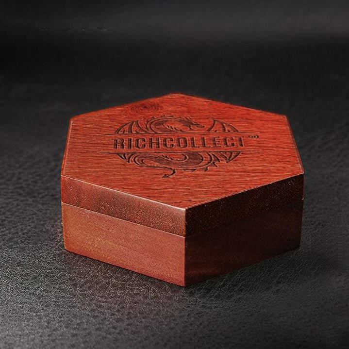 Magnetic carved rosewood DND dice wooden box