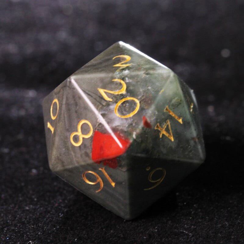 D&D African blood stone dice D20