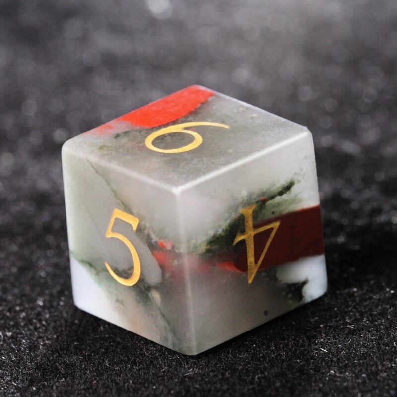 D&D African blood stone dice D6