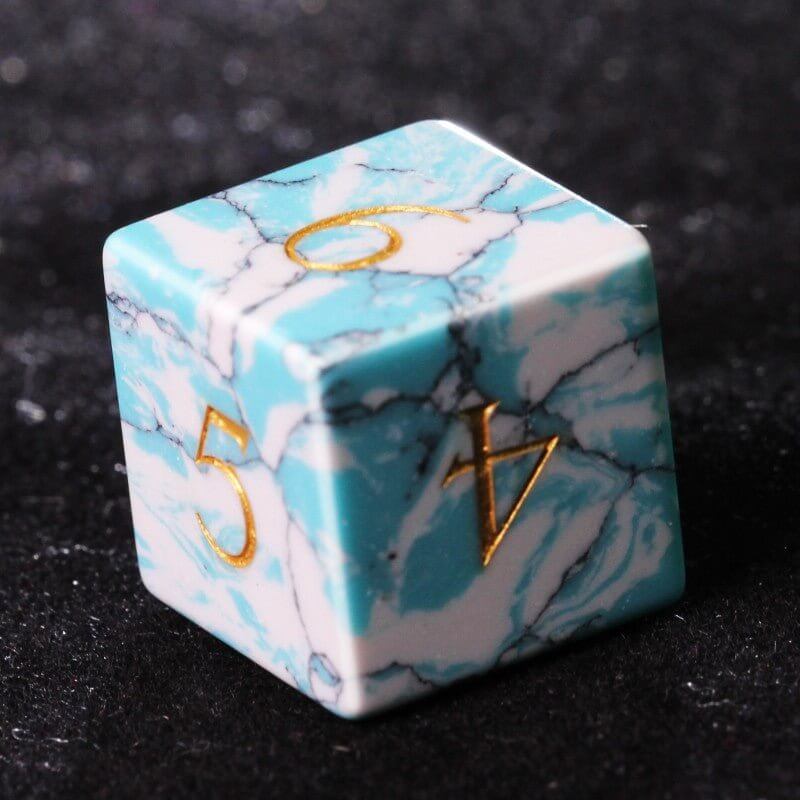 Artificial turquoise dice D6 copy