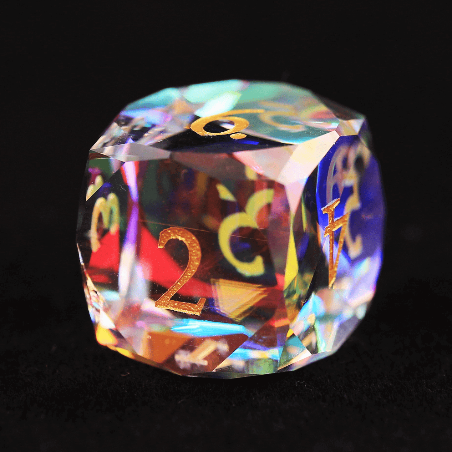 Dice D&D Prismatic Glass Diamond-Cut Dice D6