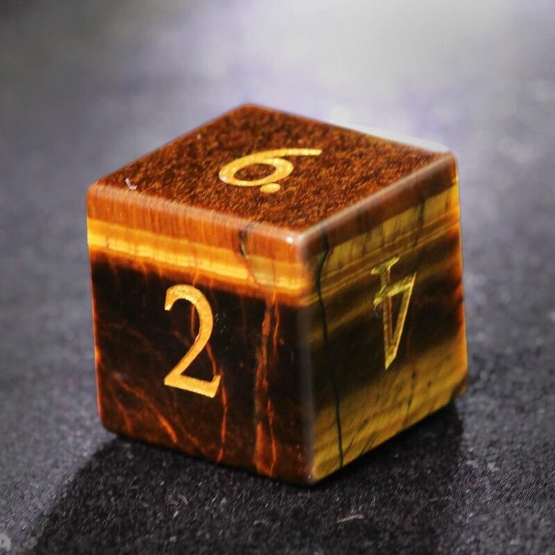 Tiger Eye Stone Dice D6 copy