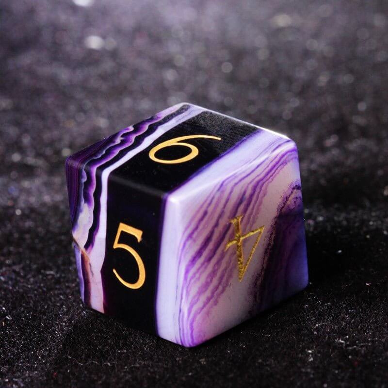 2 Purple agate dice D6
