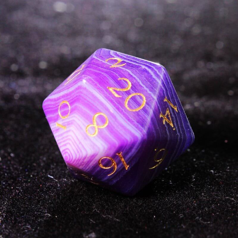 2 Purple agate dice D20