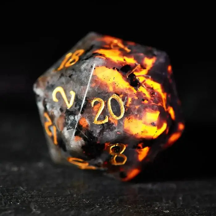 Volcano Eruption Lava Gem Unique DND D20 Dice