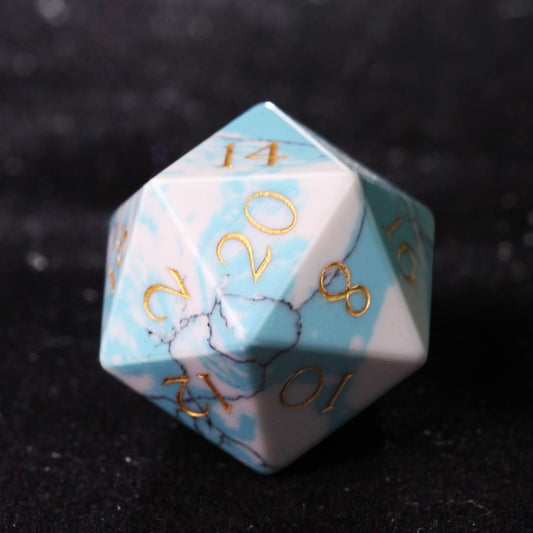 Artificial turquoise dice D20