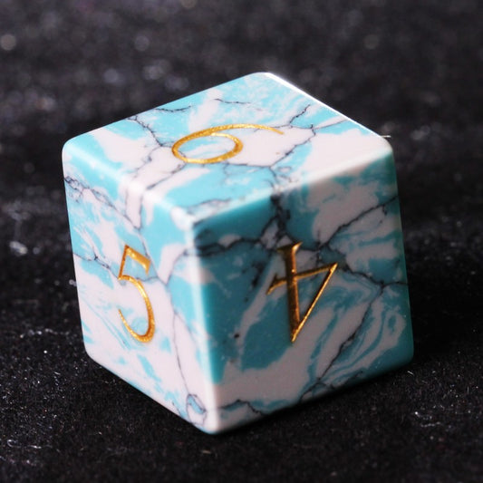 Artificial turquoise dice D6
