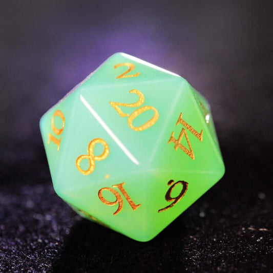Emerald Green Opal DND Dice D20