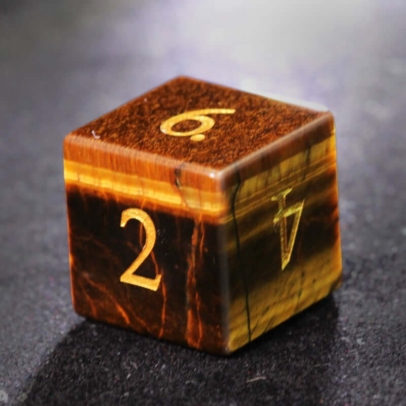 Tiger Eye Stone Dice D6