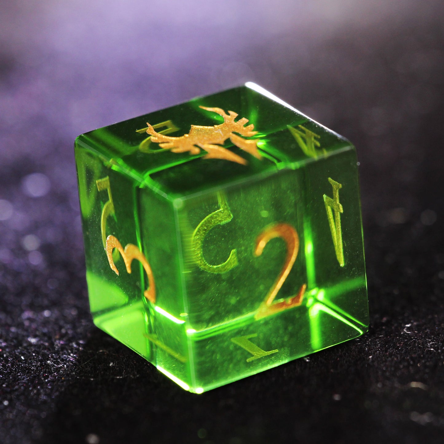 DND green glass D6 dice copy