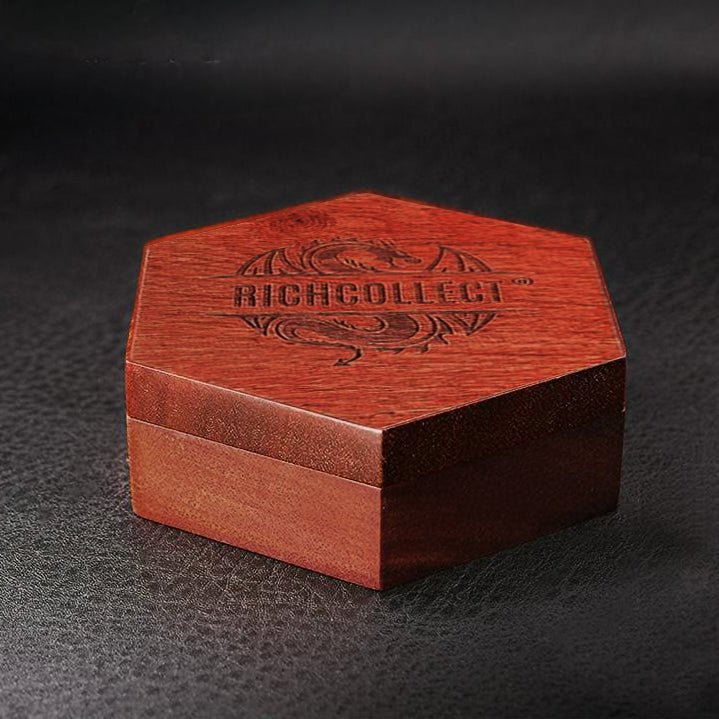 Magnetic carved rosewood DND dice wooden box