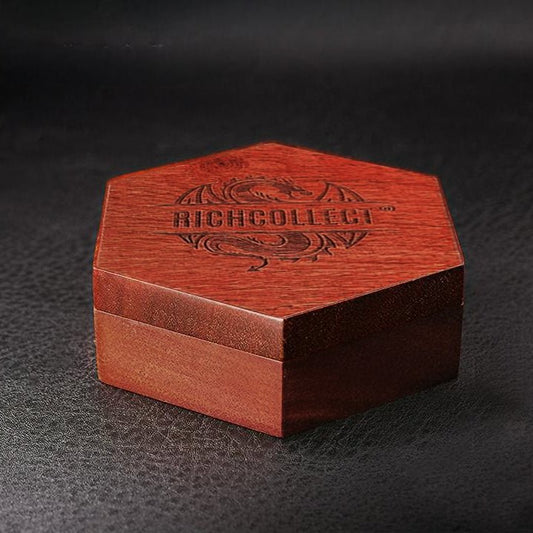 Magnetic carved rosewood DND dice wooden box