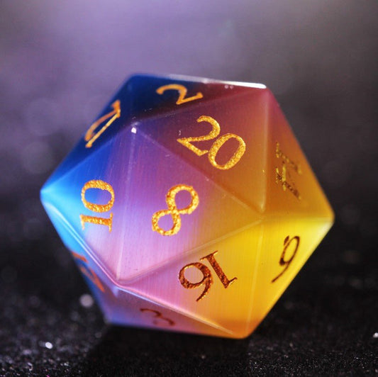 DND three-color cat's Eye stone D20 dice
