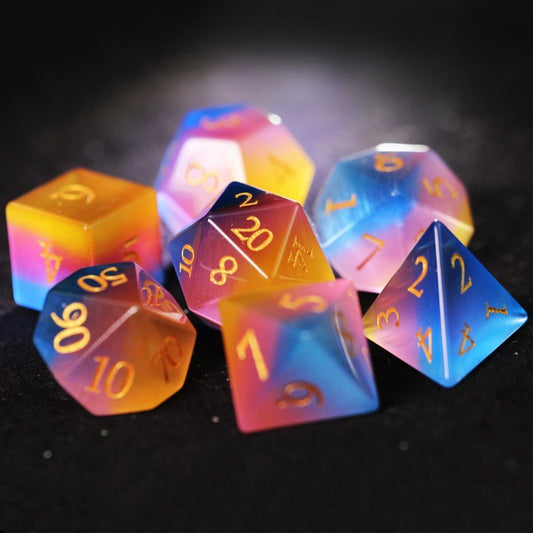 DND three-color cat's Eye stone dice set