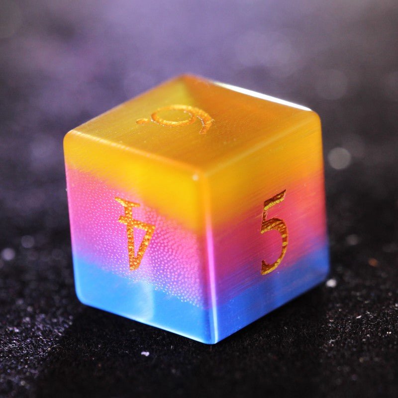 DND three-color cat's Eye stone D6 dice
