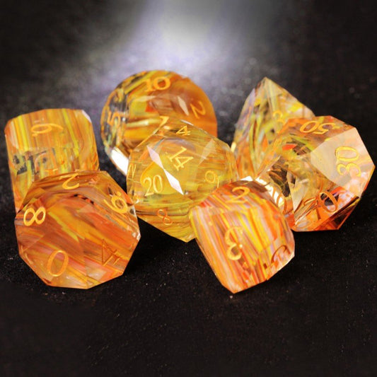 D&D Colorful Striated Glass Multi-Faceted Dice Set
