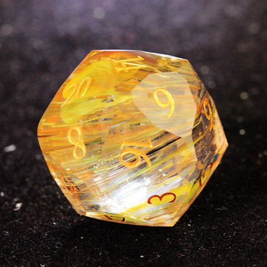 D&D Colorful Striated Glass Multi-Faceted D20 Dice 
