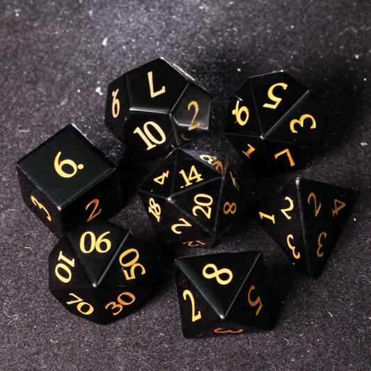 DND Obsidian Dice Set