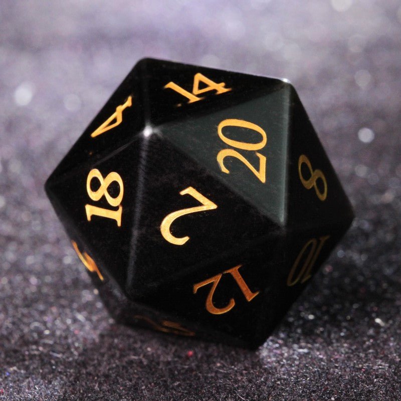 DND Obsidian D20 dice