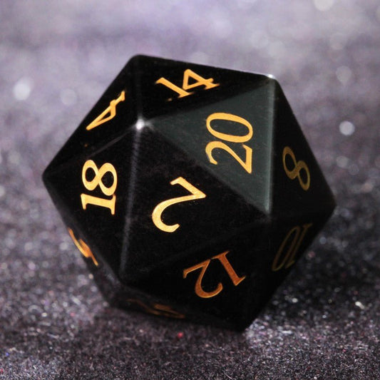 DND Obsidian D20 dice