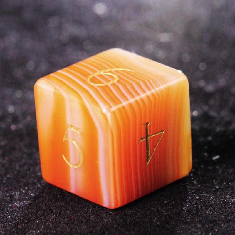 Red agate DND dice D6