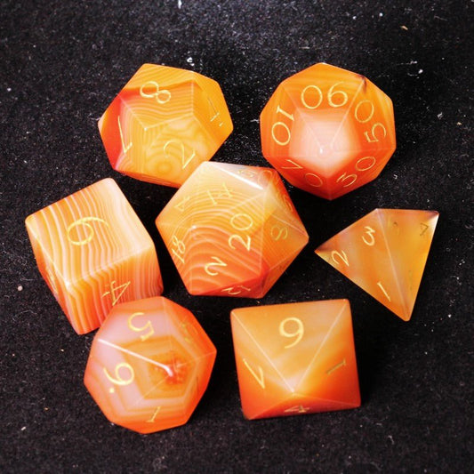 Red agate DND dice set