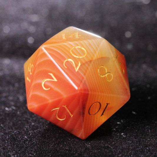 Red agate DND dice D20