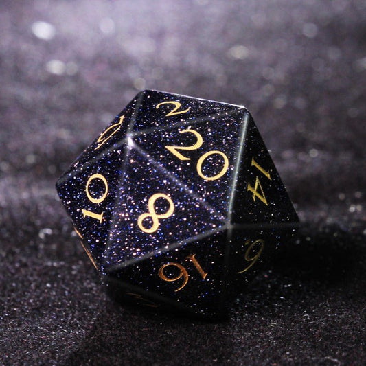 Blue sand dice D20
